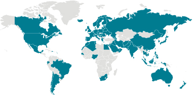 world map showing novel coronavirus cases per country