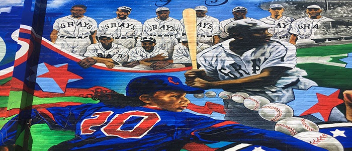 Negro League Mural of Homestead Grays and Indianapolis Clowns