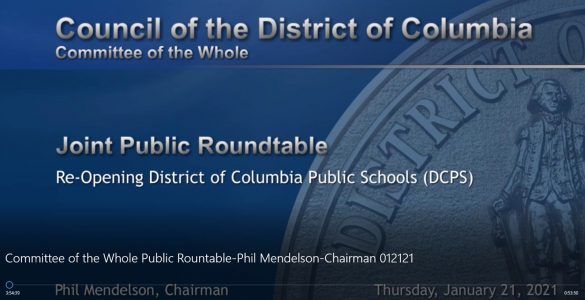 Committee of the Whole, Public Rountable, Phil Mendelson, Chairman 01/21/21