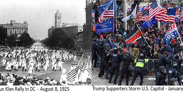 KKK Photo beside Trump Supporters Storming Capitol