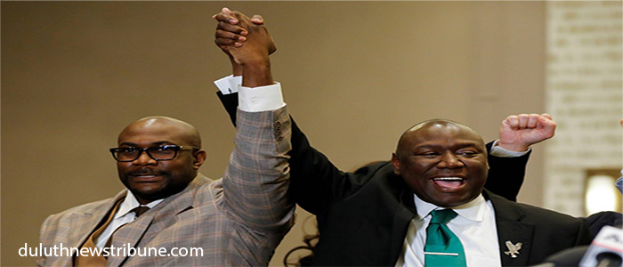 George Floyd's brother Philonise and their family's lawyer, Benjamin Crump