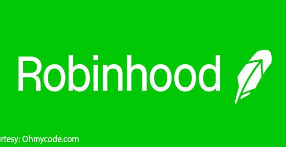 Robinhood investing log with green background and feather