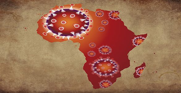 Coronavirus map Africa, pandemic, epidemic virus covid-19 disease