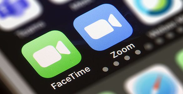 Facetime and Zoom icons on a coputer screen