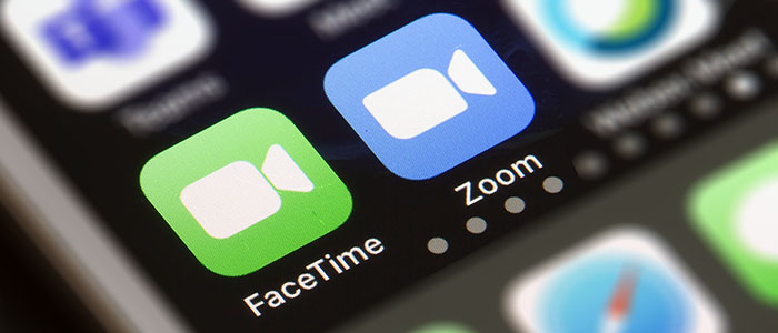 Facetime and Zoom icons on a coputer screen