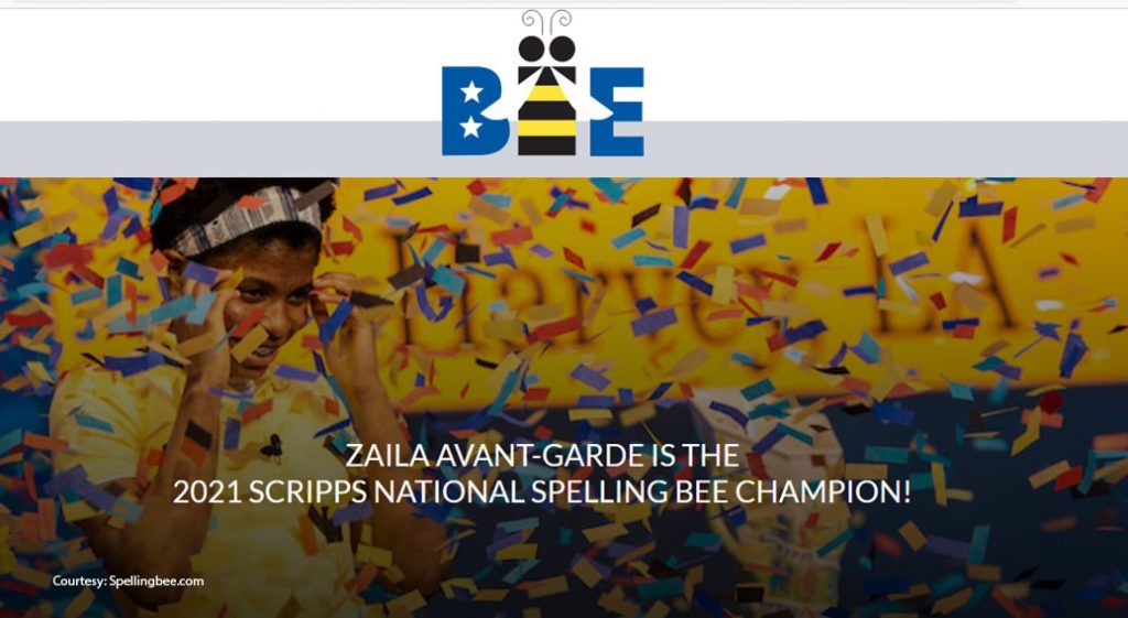 ZAILA AvANT-GARDE is the 2021 Scripps National spelling bee champion!